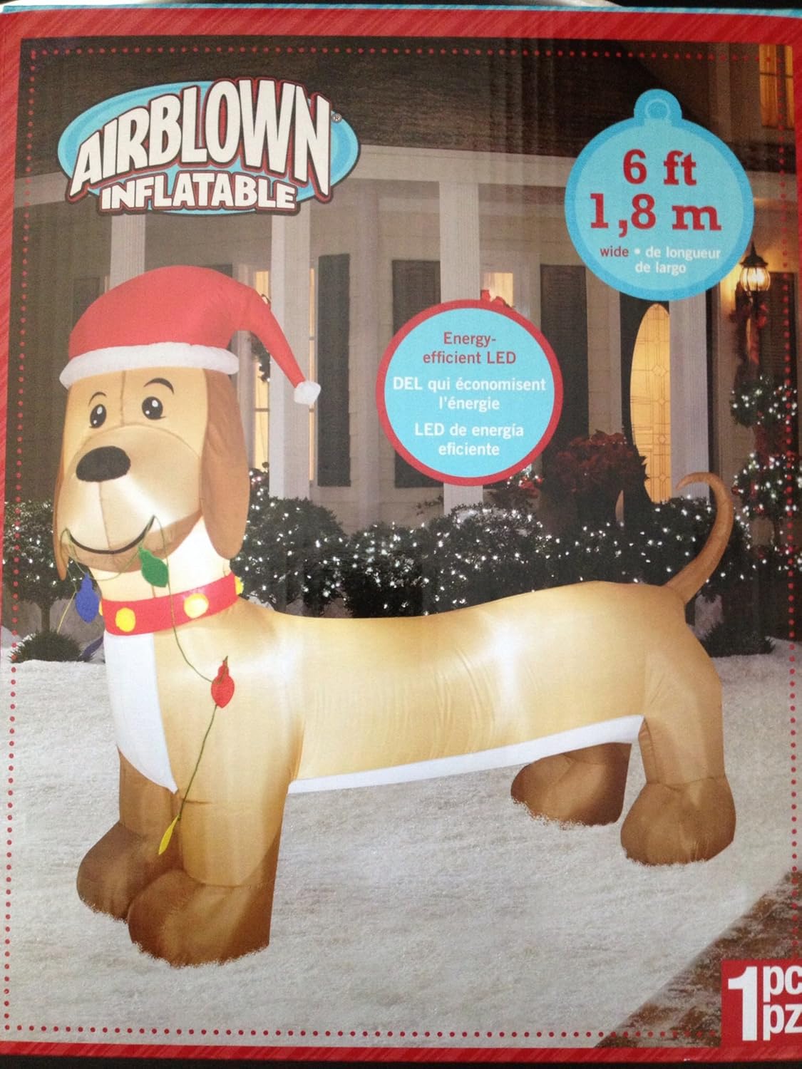 Airblown Inflatable Dog with Christmas Lights 6 Ft : Amazon.ca: Home