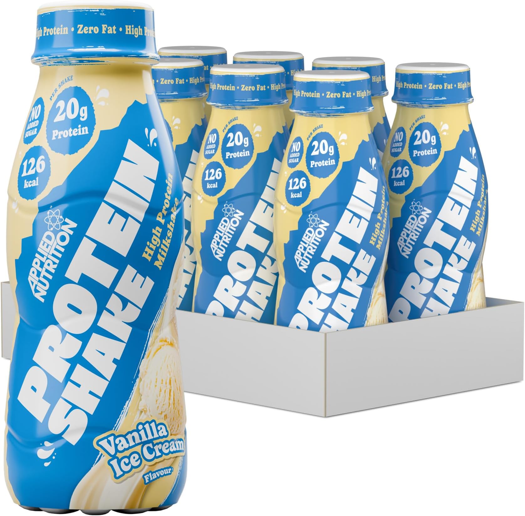 Protein Shakes - High Protein Shake Ready To Drink, Protein Drink With 20g Of Protein, Low Fat Protein Shake, On The Go Bottle - 8 x 330ml (Vanilla)
