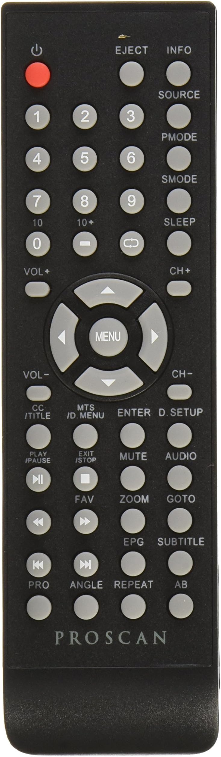 Remote Control Replacement for PROSCAN DVD Comb LCD LED TV PLCDV3213A PLDVD3213A PLEDV2845A PLDEDV3292A-B PLCDV3247A-C PLDEDV3292-A PLCDV3247A-C PLEDV2845A PLDEDV3292-A PLCDV3213A PLDVD3213A Comb TV
