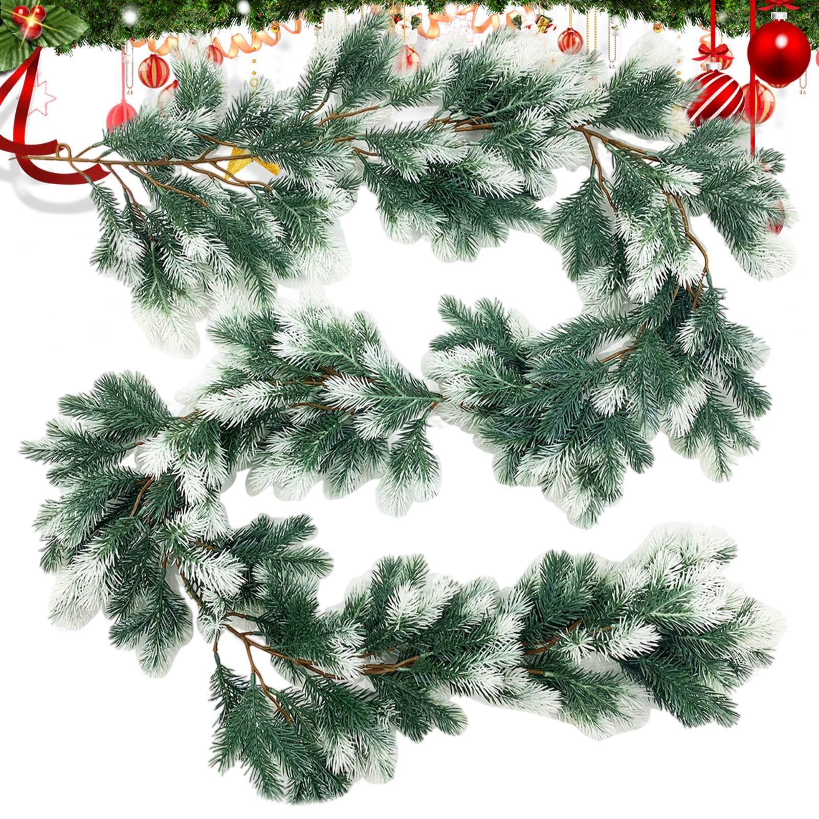 Guirlande de Noël réaliste en sapin artificiel de style ferme pour maison et fête