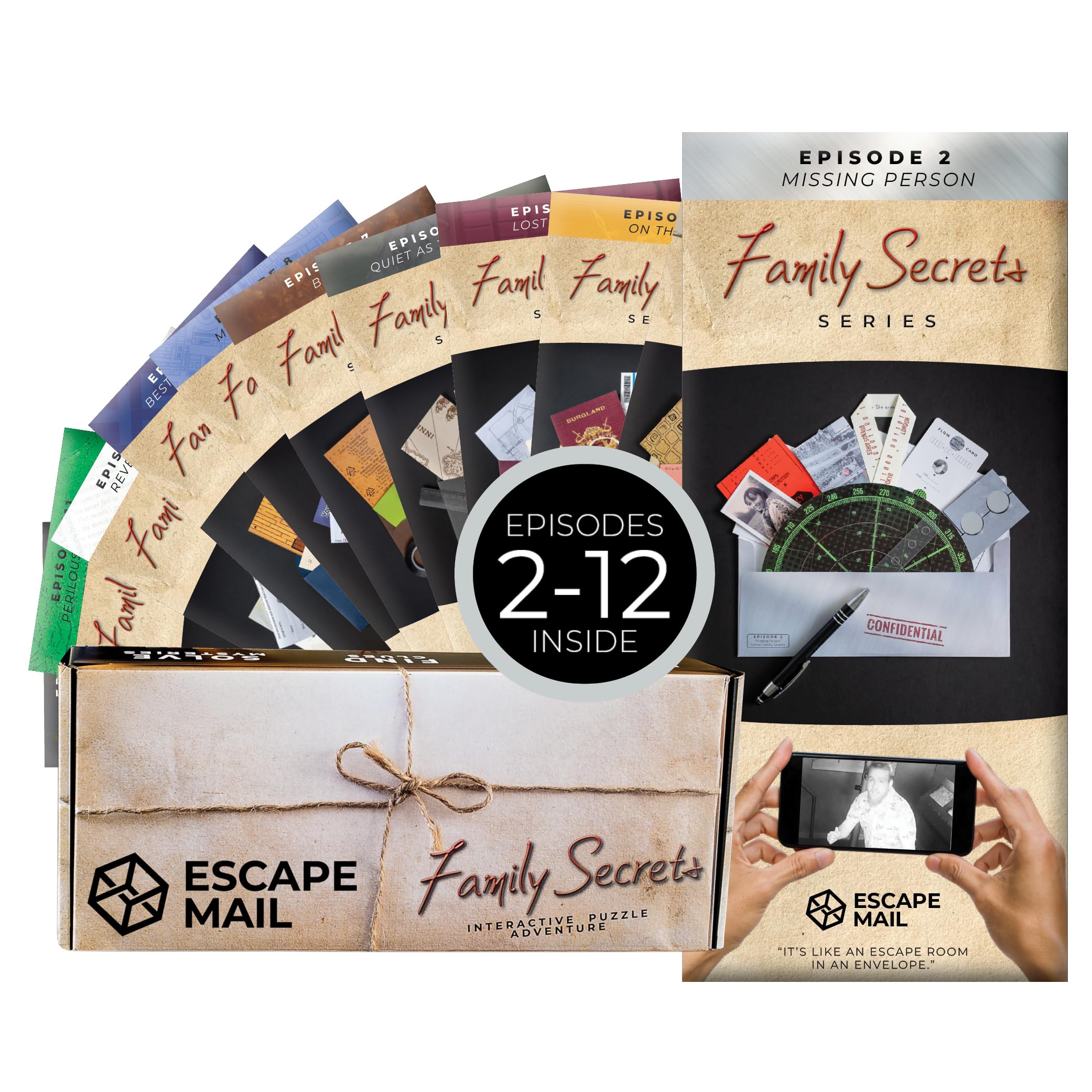 Escape Mail: Binge Bundle - Gripping Escape Room Game in an Envelope, Immersive Storyline The Family Will Love Or for Date Night, Age 10+ (Standard Difficulty, Episodes 2-12)