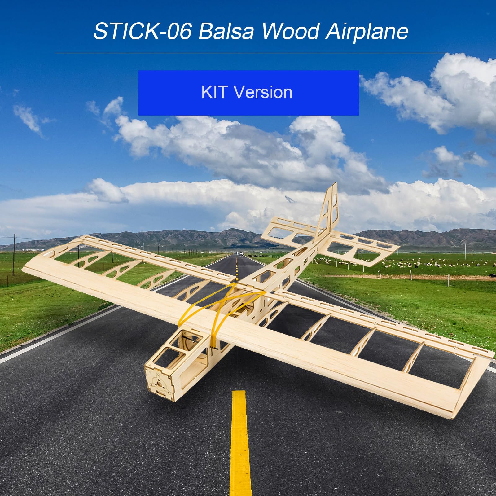 Balsa Model Samolotu Samolot Balsa Samolot RC Latająca Zabawka 580mm rozpiętość skrzydeł Wycinana Laserowo Zestaw Elektryczny z Silnikiem Bezszczotkowym Serwo ESC 10A dla (Typ ZESTAWU)