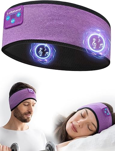 Lullaband Auriculares para Dormir Bluetooth Diadema - Auriculares de Máscara para Dormir Música Inalámbrica para Personas que Duermen de Lado con