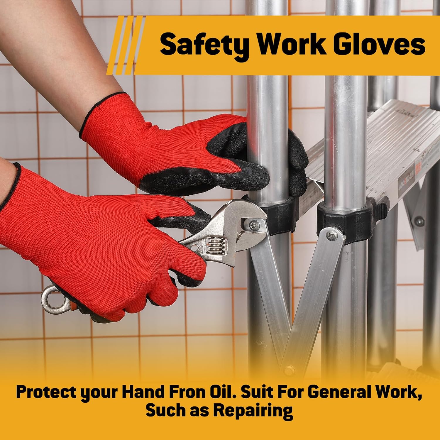 Crinkle Latex Coated Work Gloves for Men Women, Non-Slip Grip Gardening Gloves, Suit For Construction, Warehouse - Image 7