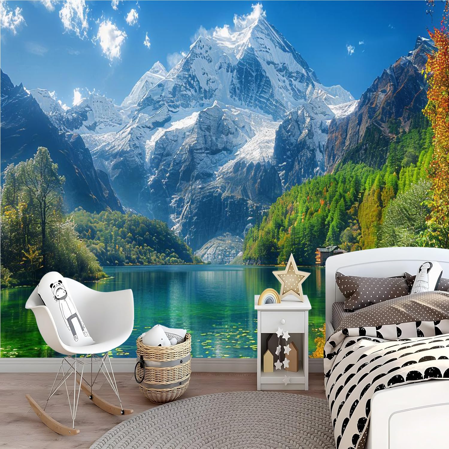 Fototapete Schneebedeckter Berg Vliestapete Wandbild 350x256cm