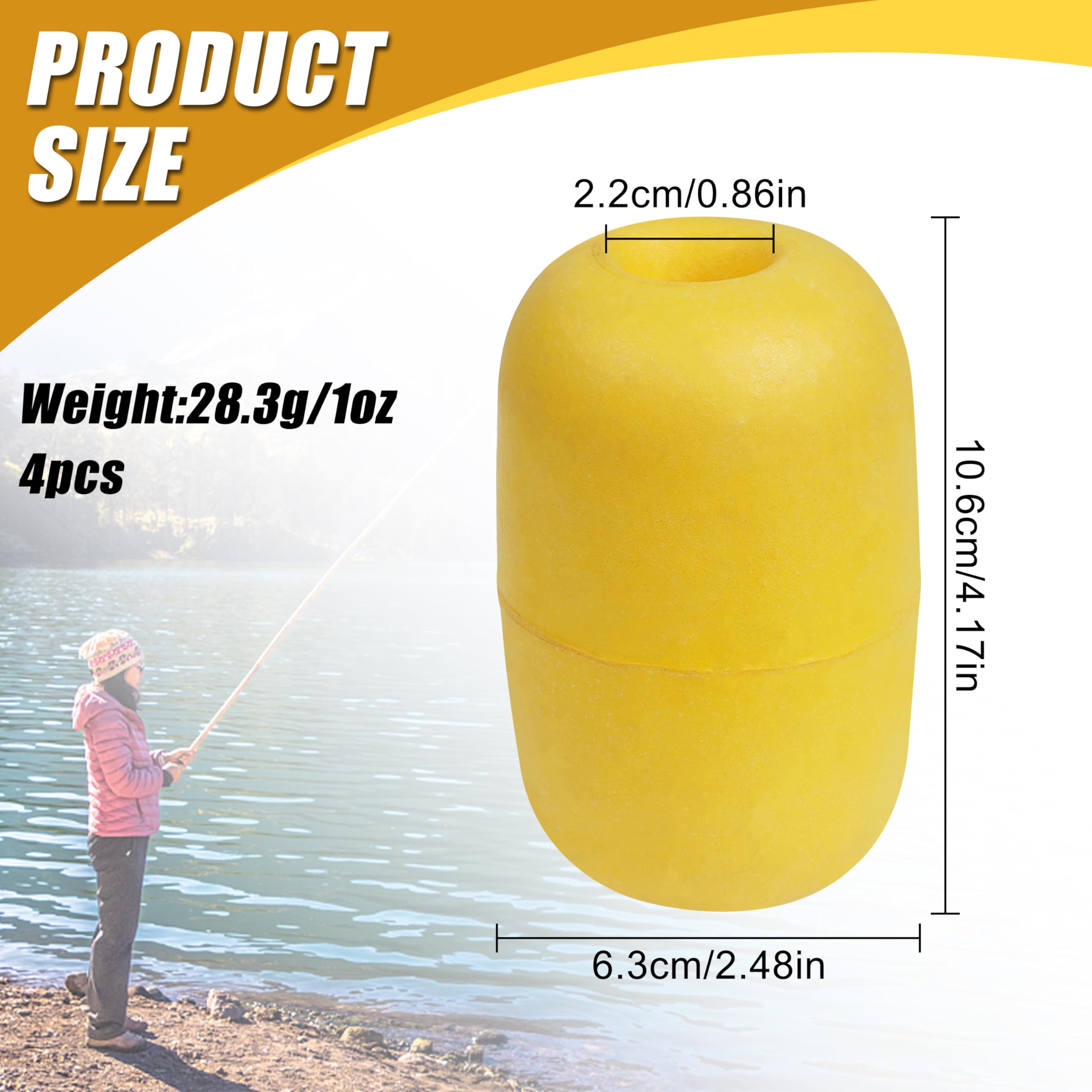 Rope Floats Marine Buoy Floats Deep Water Float Fishing Marker Buoys Anchor Float for Boats Swimming Kayak Crabbing Trail Dock Pool (4PCS 2.76x4.33 Inch)