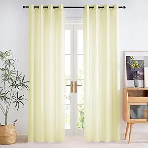 NICETOWN Non-See-Through Privacy Beige Sheer Curtains 108 inches Long 2 Panels, 52" Wide Grommet Window Curtains Drapes for Living Room Bedroom- Home Decoration Light Filtering Elegant Window Drapes