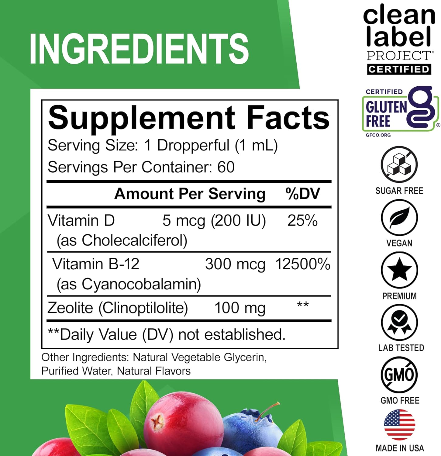 Zeolite Detox for Kids Liquid Drops - Advanced Clinoptilolite with Pure Vitamins B12 & D - Kids Gentle Body Daily Cleanse Focus & Speech Extra Clinoptilolite Zeolite Drops Detox Cleanse Supplement 2oz - Image 4