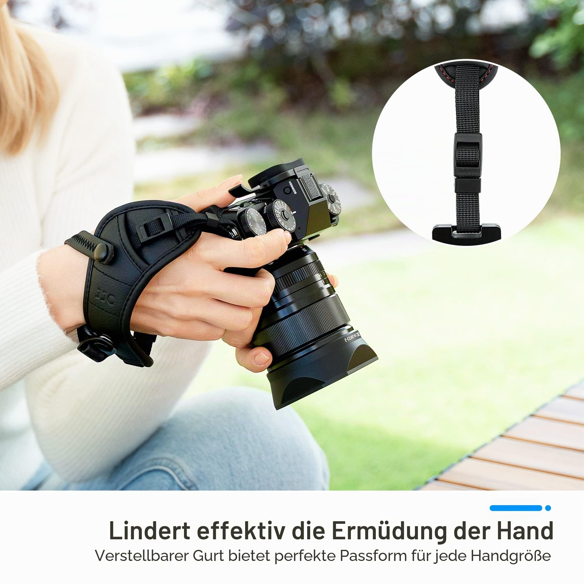 JJC Handschlaufe für DSLR Kamera Canon Nikon Olympus Sony Panasonic Pentax(mit Arca Swiss Type Plate)