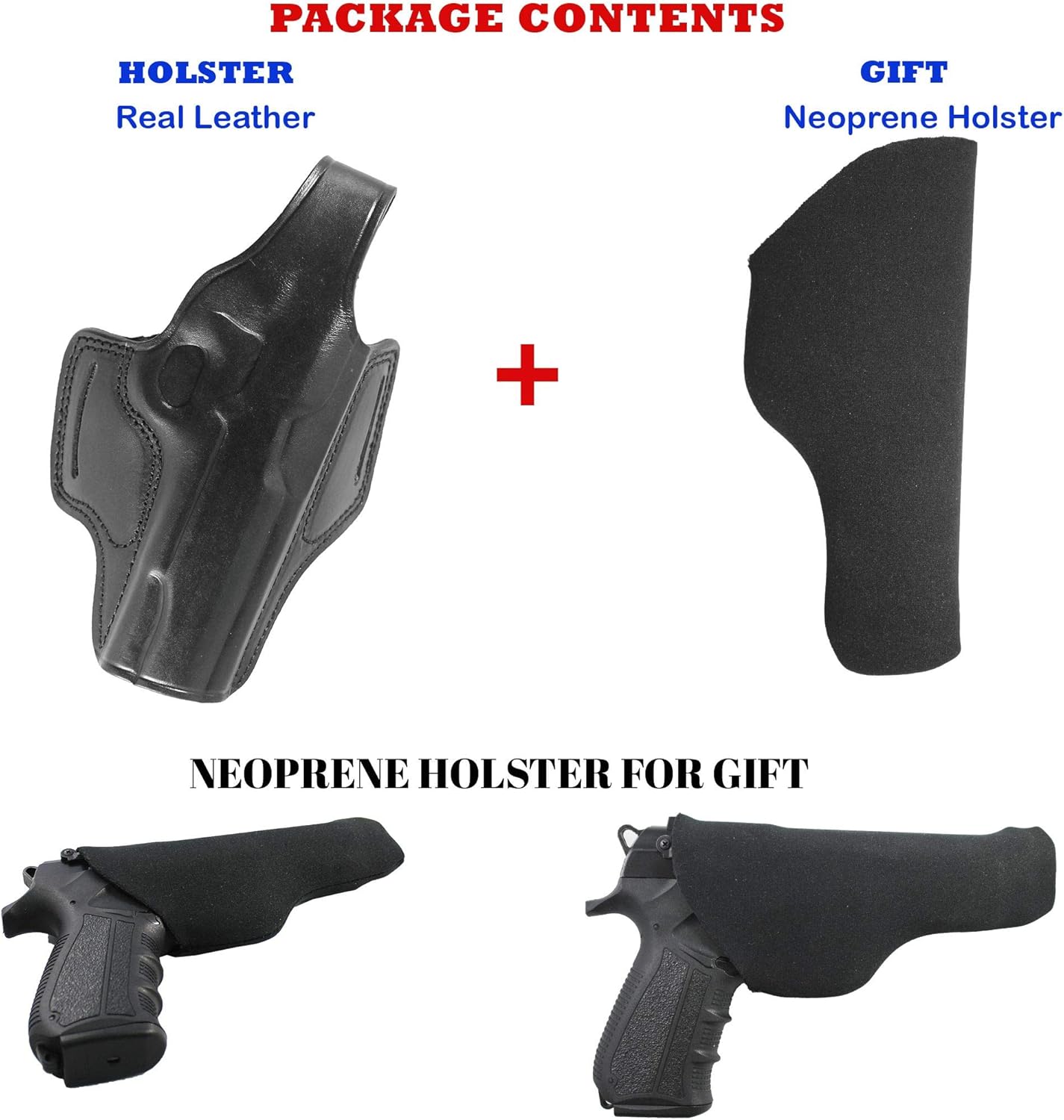 YT HOBBY Handmade Leather OWB Carry Two Slot Thumb Break Gun Holster for Beretta APX