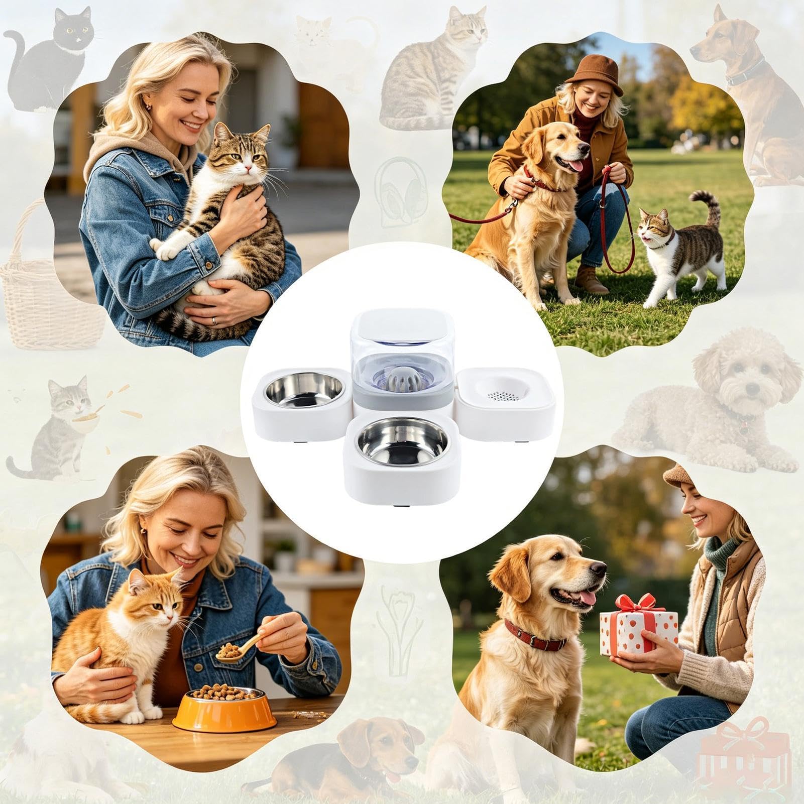 Mangiatoia Automatica Acqua e Cibo per Gatti Multifunzione Con Rimovibile | Distributore Cibo E Acqua Per Animali Domestici Per Gatti, , Cuccioli, Altri Animali, , Negozio d