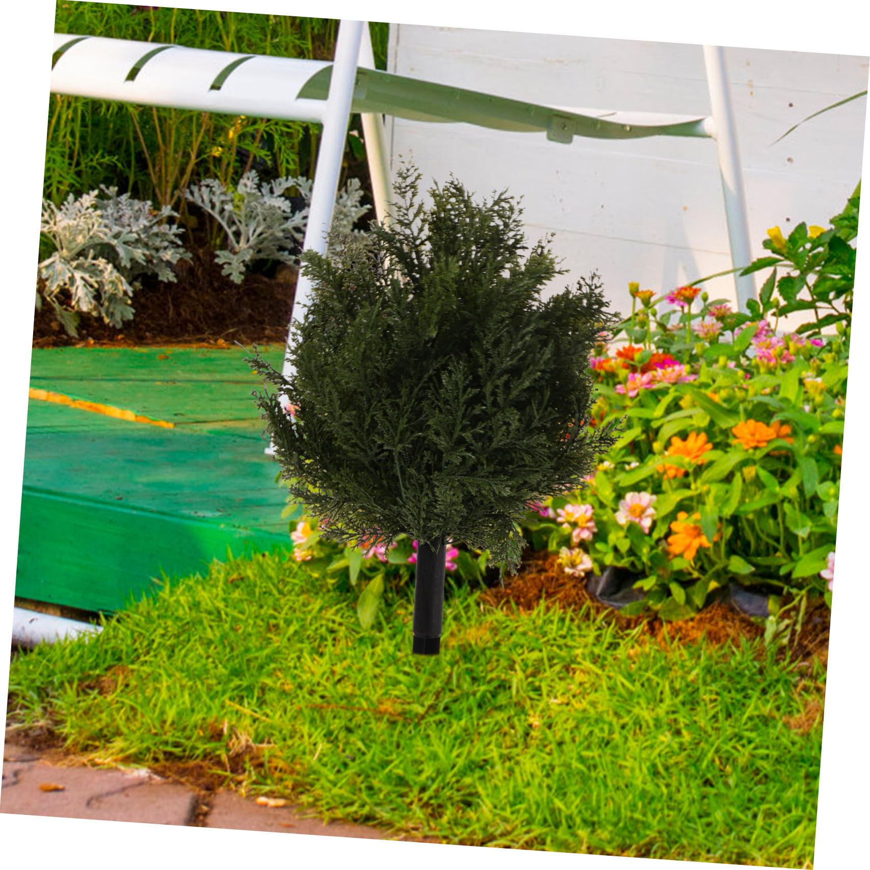 Cabilock Cedro Sempreverde Artificiale per Giardino Decorazioni da Vialetto Albero di Natale Finto con Punta Rami di Pino Finti per Esterni Arbusti di Cedro Finto per Patio Cortile Porta