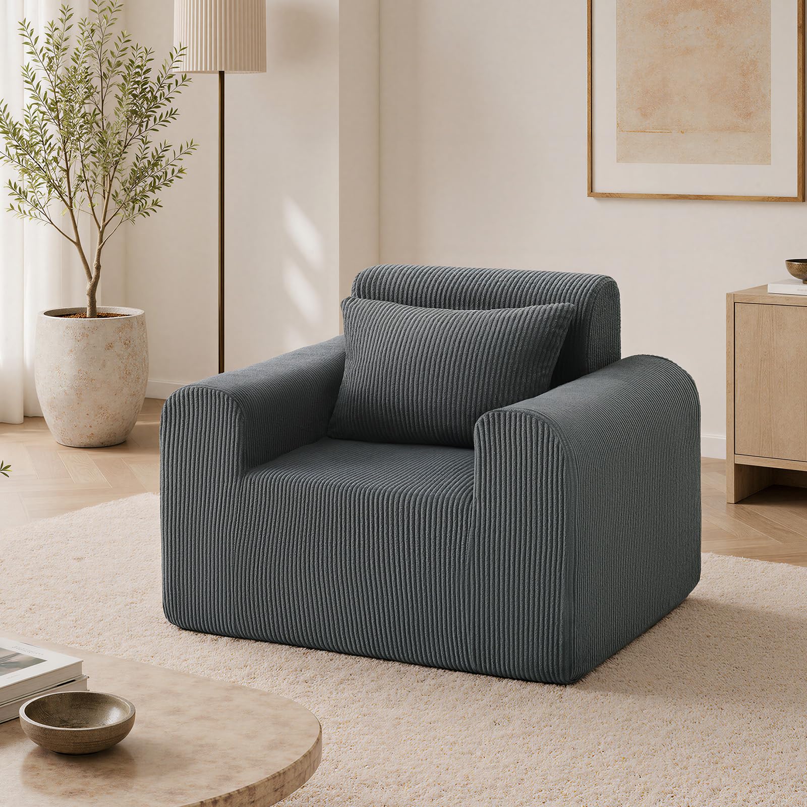 L'AGRATY Boneless Sofa 90cm Single Floor Couch Available in 1/2/3 Seater