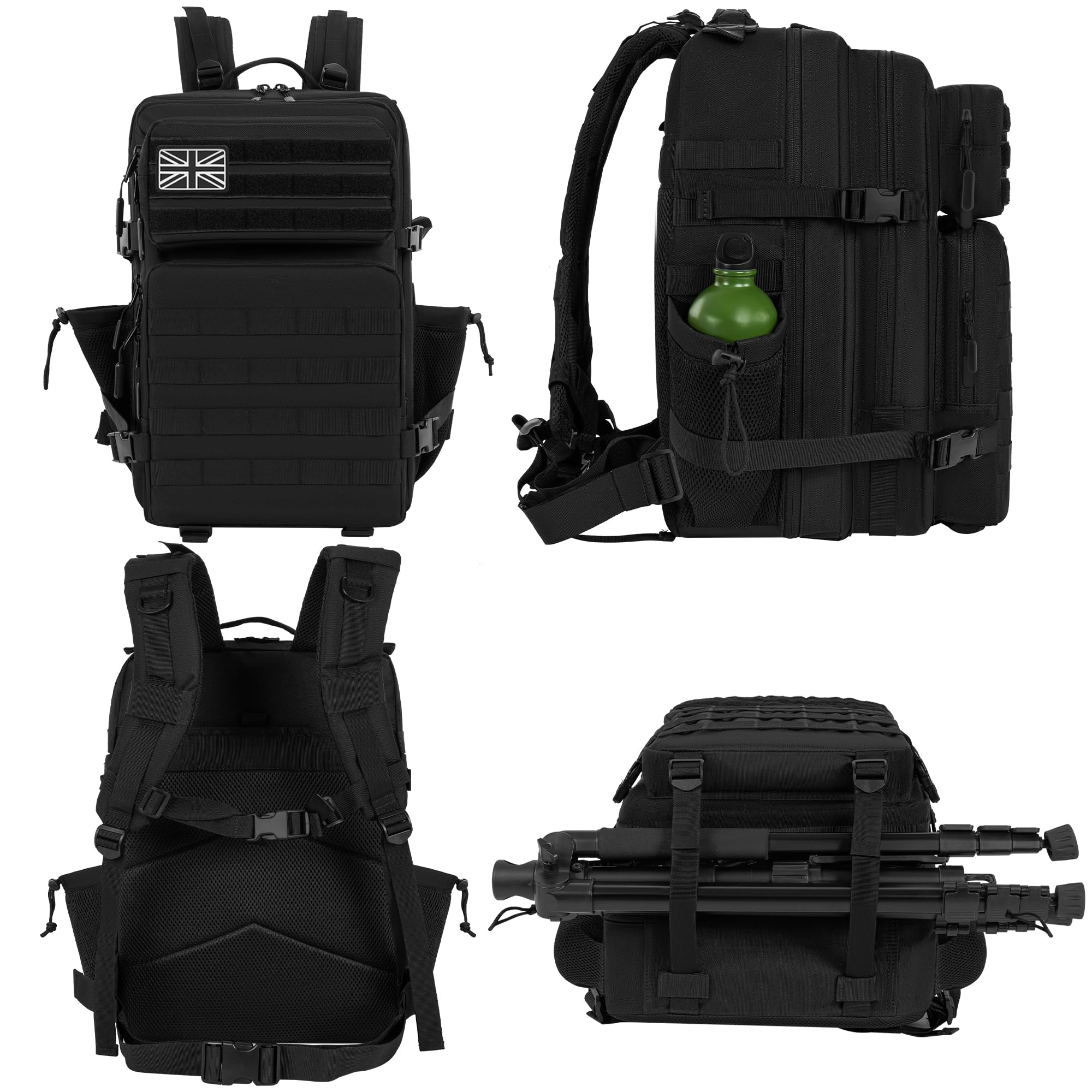 OUUTMEE 50L Sac à Dos Tactique Militaire avec Système Molle, Imperméable, Grande Capacité pour Randonnée Camping Voyages