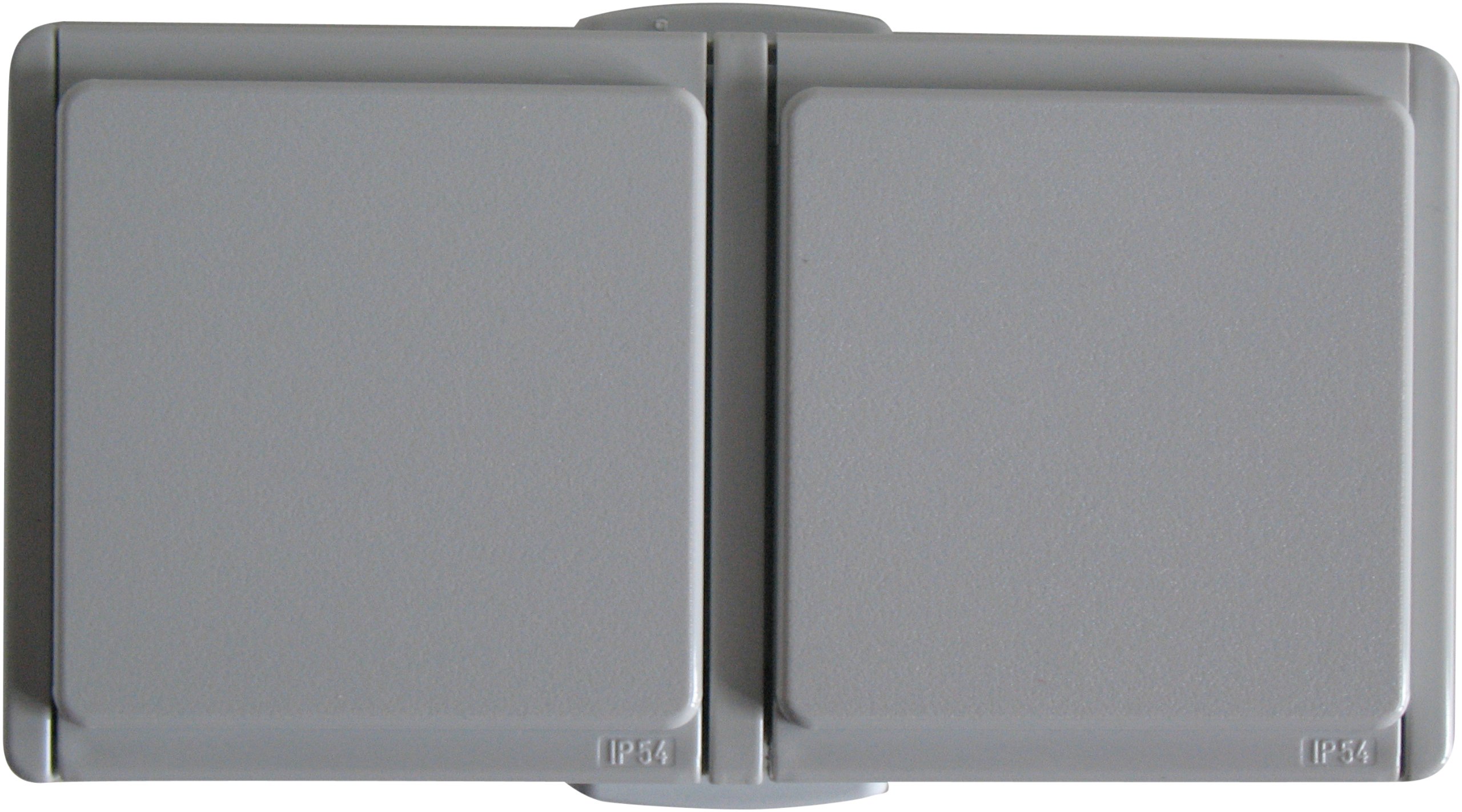 Unitec Aquarius FR Presa Elettrica 2 Moduli, IP54, Con Coperchio, Montaggio A Parete, Grigio, 250V 16A