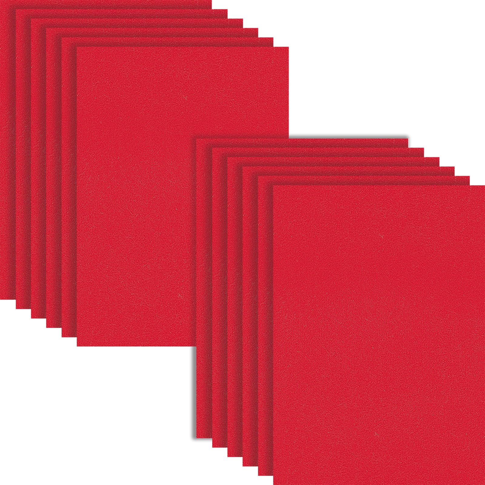 HXJDAM Steifer Filz 2mm Matte, 12 Stücke Bastelfilz, 20x30cmx2mm Dick zum Basteln, Quadrate für DIY Projekt (Rot)