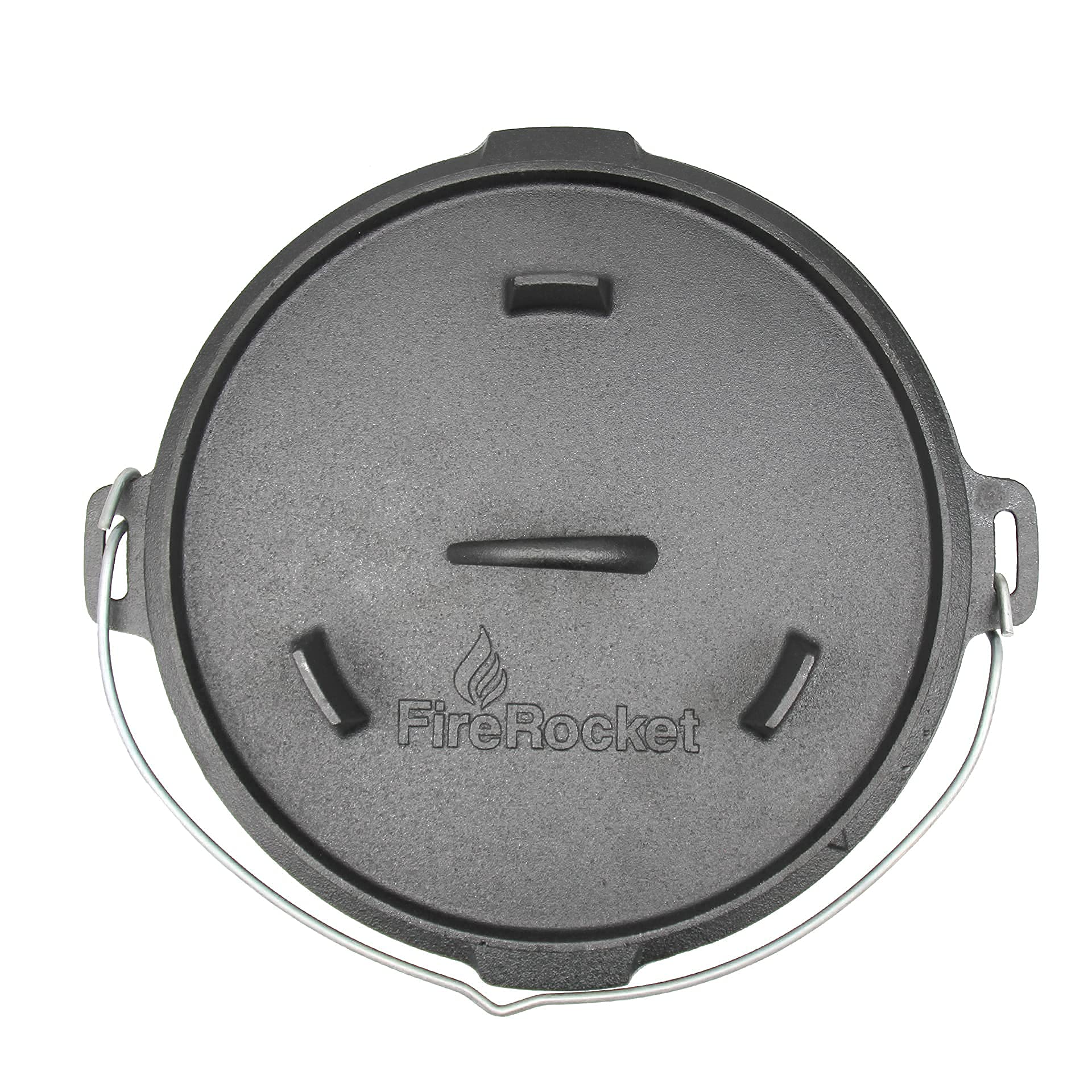 Dutch Oven 6 qt 5,5 L | Premium Gusseisen Schmortopf ohne Füße | Gusstopf Feuertopf niederländischer Kochtopf | Gasgrill offenes Feuer