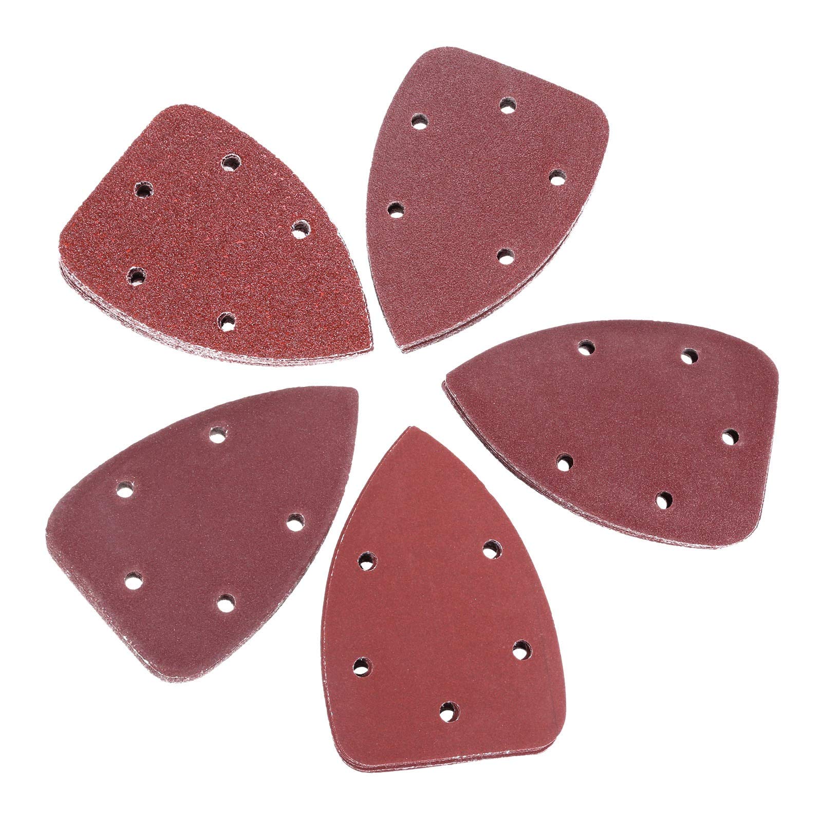 Papel de lija de pulido de metales de madera 50PCS hojas de lija 140x90mm Triángulo de lija gancho bucle abrasivo Disco de lijado for madera pulido molino 40-240 sémola