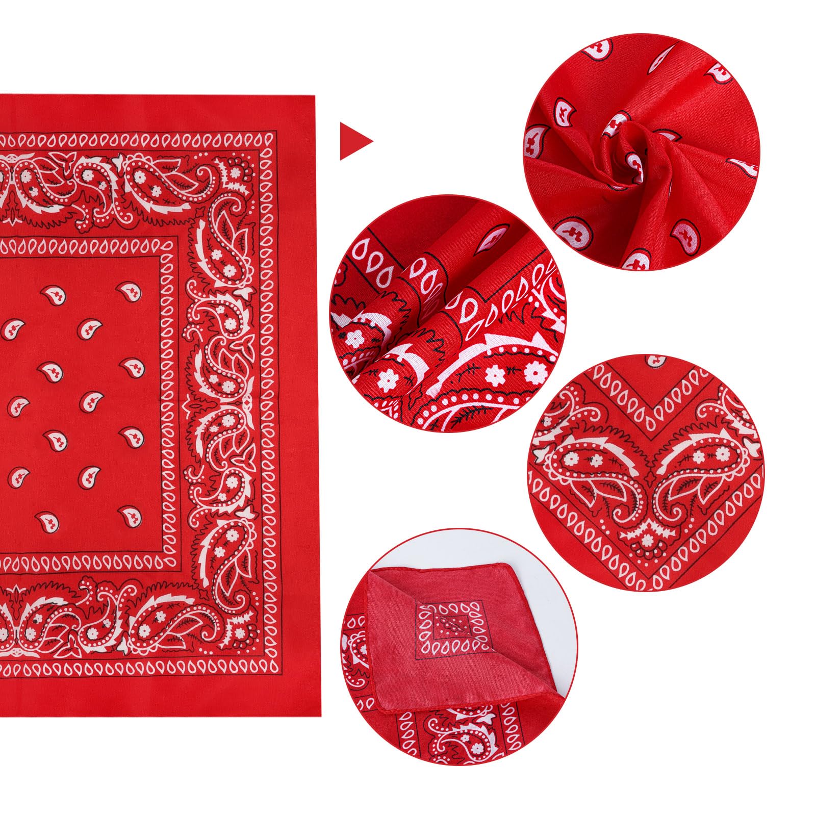 Bandanas for Women Men Cowboy Bandana Handkerchief Headband Face Mask Bulk for Party Costume