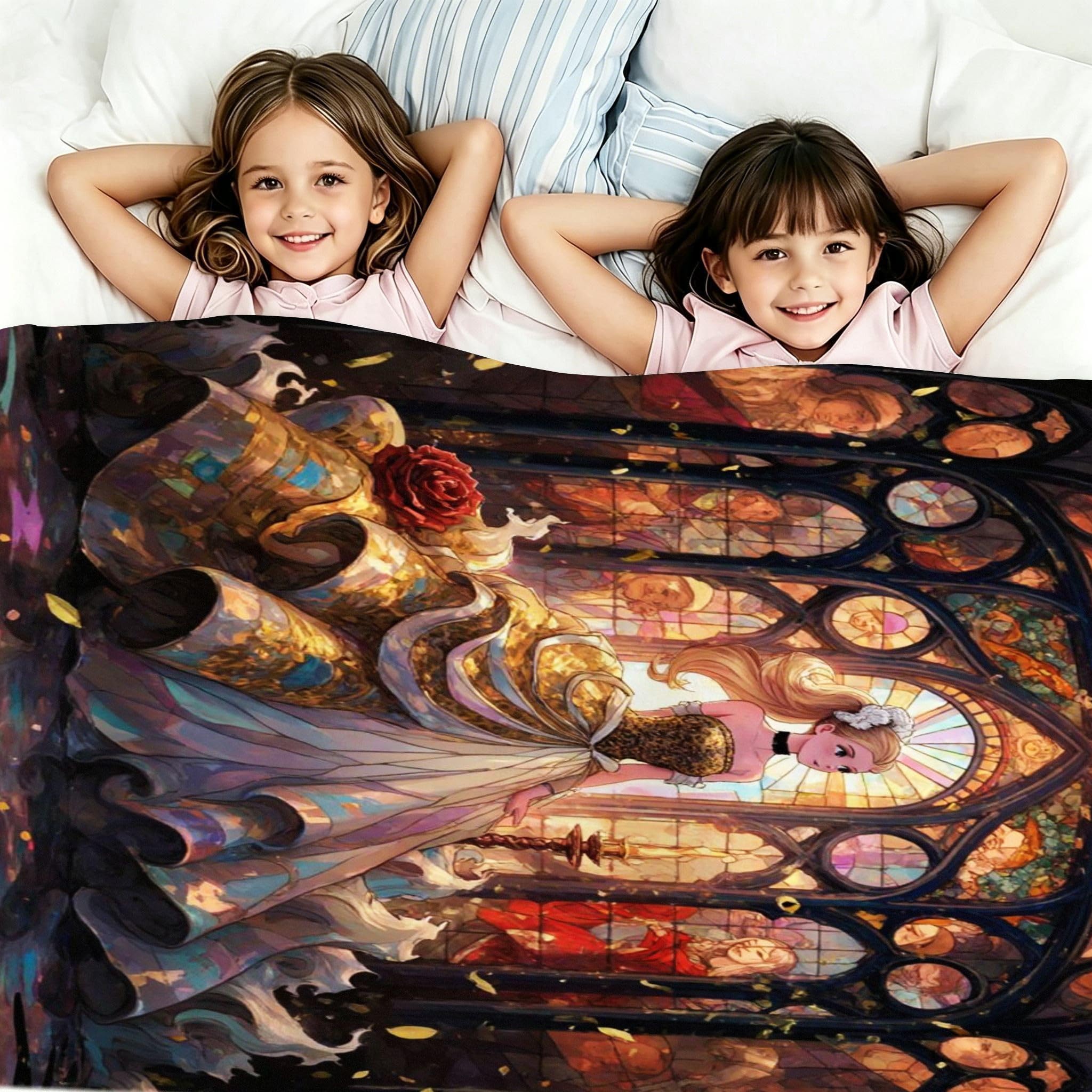 Coperta Pile Matrimoniale 240x260 cm Ragazza Gialla, Coperta XXL Super Morbida Multiuso Come Copriletto o Plaid da Salotto, Calda e Leggera, Protezione dal Freddo, AW7038