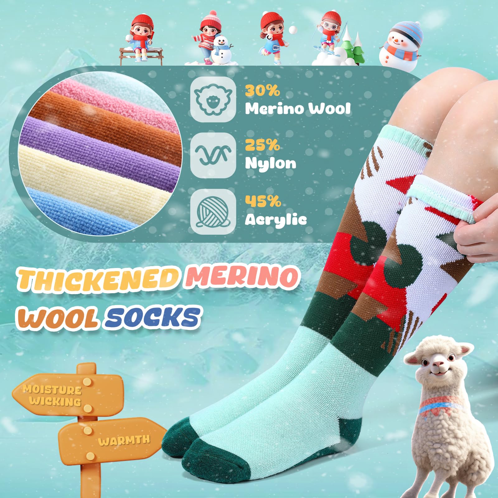 West Biking 0216056 Chaussettes de ski pour garçon Mixte