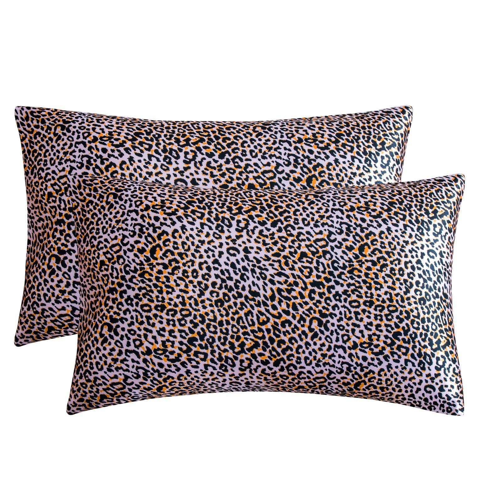 Ywluuoo Women's Yellow Leopard Patte Printeds Satins Pillow Protectors Smooth And Silkys Texture With Envelope Closure For Enhanceds Sleep Hypoallergenics Pillowcase Set