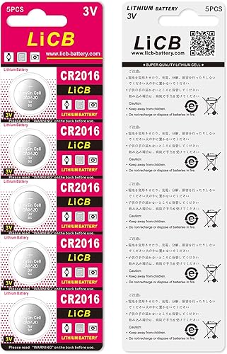 Miniatura 7 de LiCB Batería CR 2016, baterías de litio CR2016, moneda de 3 voltios y pila de botón (paquete de 20)