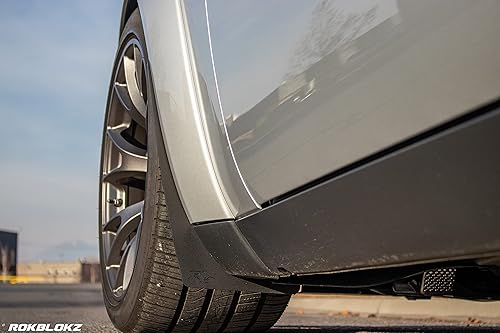 Miniatura 9 de RokBlokz Protectores contra salpicaduras para Dodge Challenger 2018-2021 (juego de 4 protectores contra salpicaduras para parte delantera y