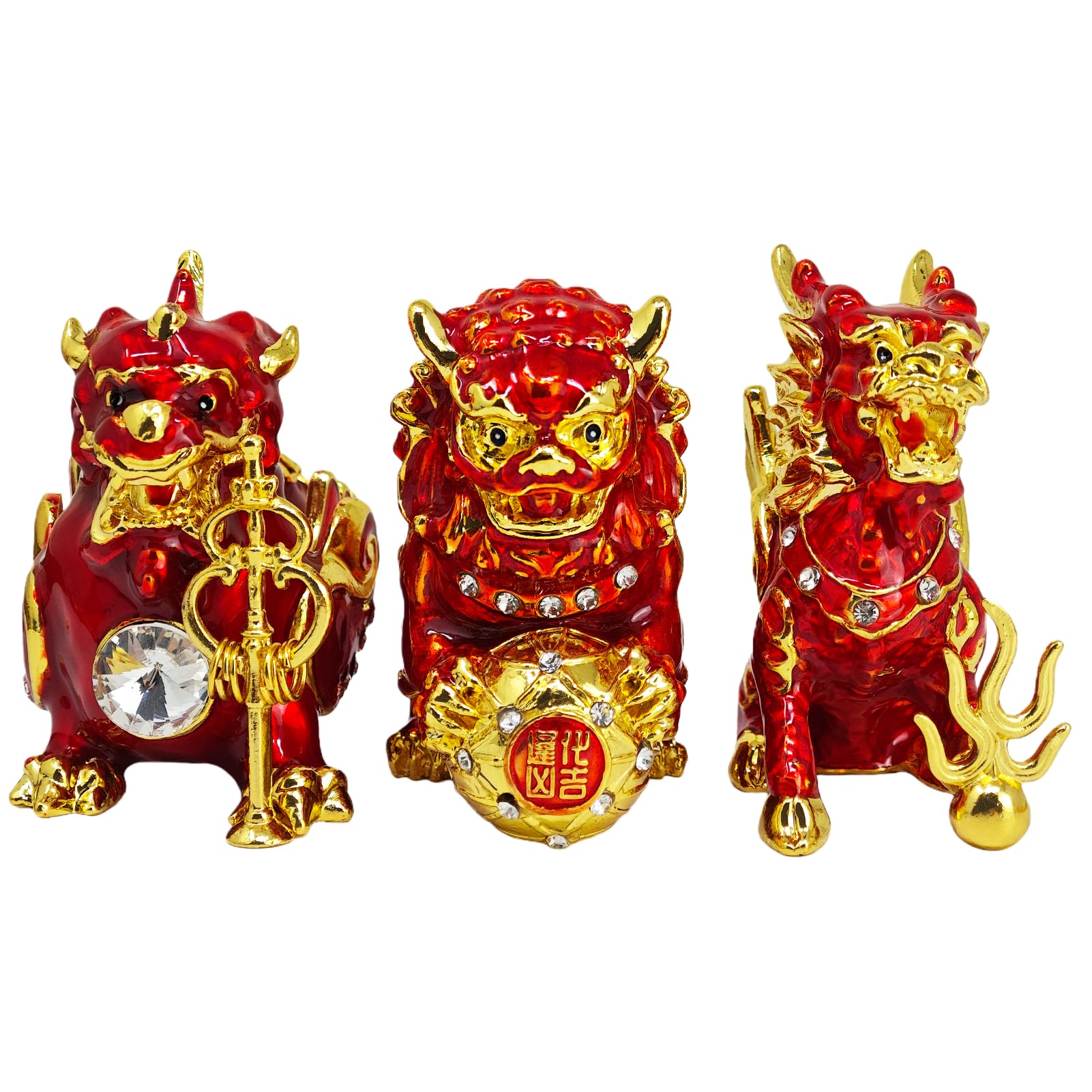 3 gardiens célestes Feng Shui statue contre le mal et les énergies négatives