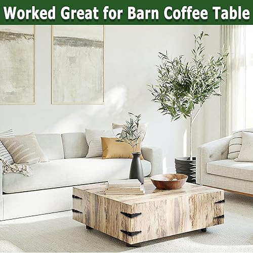 Miniatura 5 de Soportes de esquina de metal de granja, mesa decorativa de madera de 6.1 pulgadas, protectores de esquina negro mate para tocador de madera