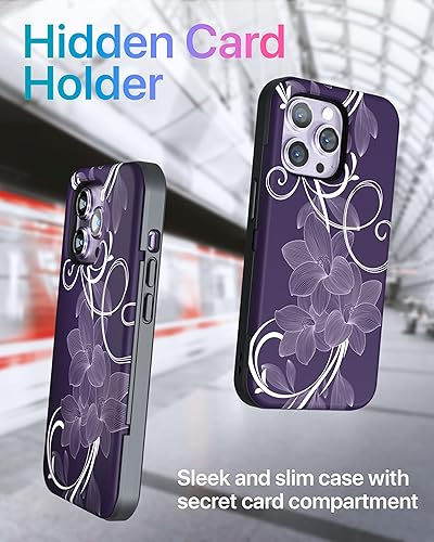 Miniatura 4 de TORU CX Slim - Funda tipo cartera para iPhone 14 Pro Max Funda protectora a prueba de golpes resistente con tarjetero oculto y ranura para