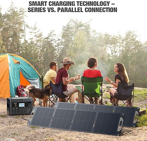 Miniatura 7 de Panel solar portátil de 120 W para generador de central eléctrica, ultraligero 5.7 libras, 25% de alta eficiencia IP65 impermeable, cargador de
