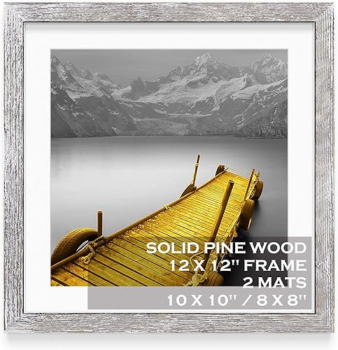 Vista 68 de Portarretratos de 12 x 12 pulgadas, color blanco, hecho de madera maciza, fotos de 10 x 10 u 8 x 8 pulgadas con paspartú o 12 x 12 pulgadas sin