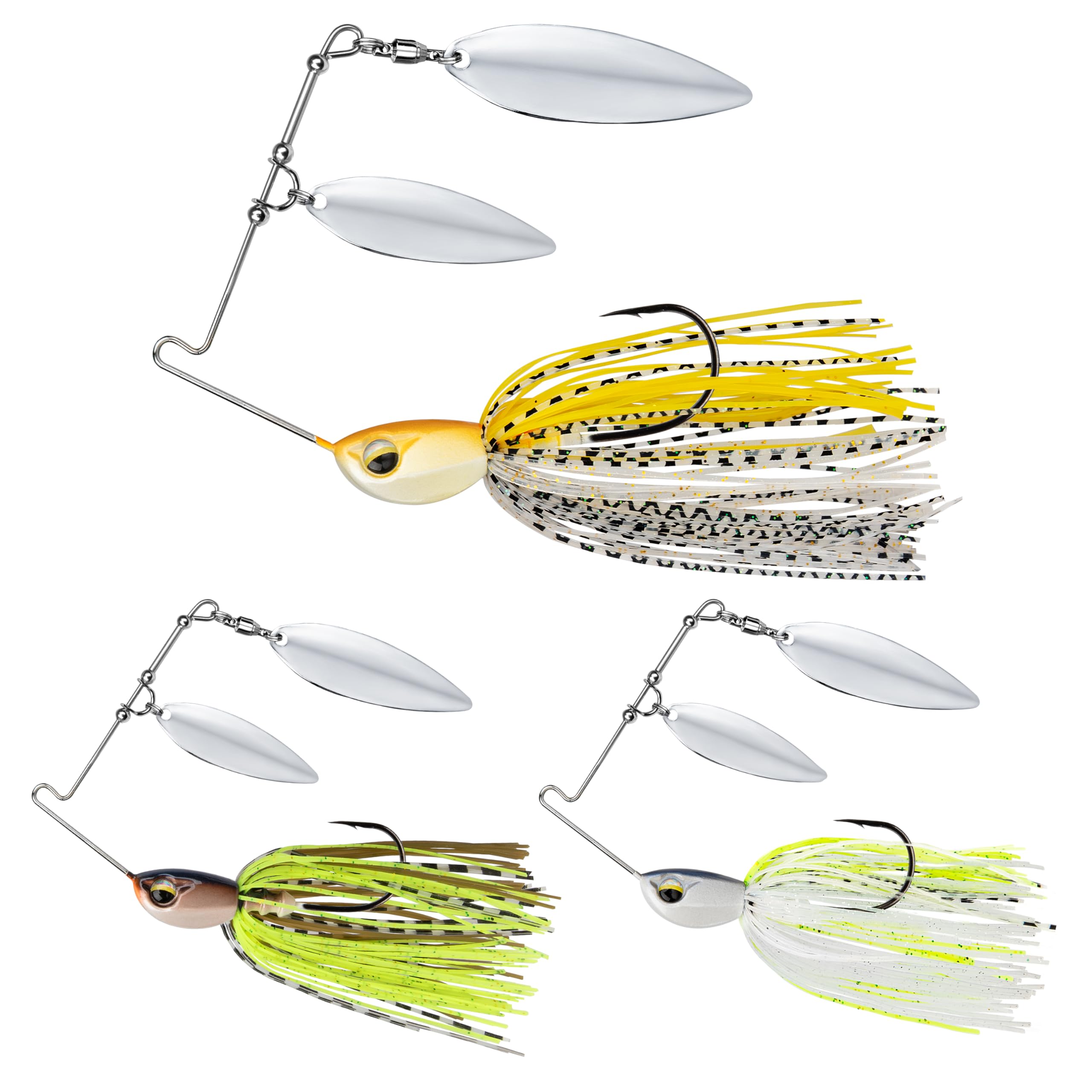 TRUSCEND Swim or Jig Fishing Spinner Baits for Freshwater and Saltwater, Rooster Tail Fishing Lures for Trout Bass Walleye Crappie Salmon Pike, Blade Bait with Copper Blade