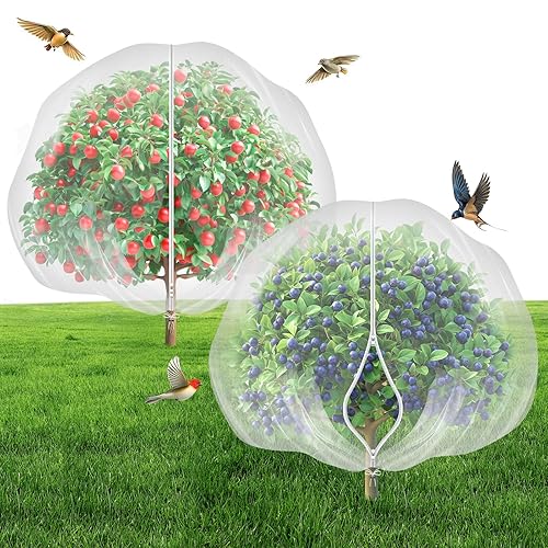Fruit Tree Netting with 2-Way Zipper & Drawstring - 6.4'x6.4'