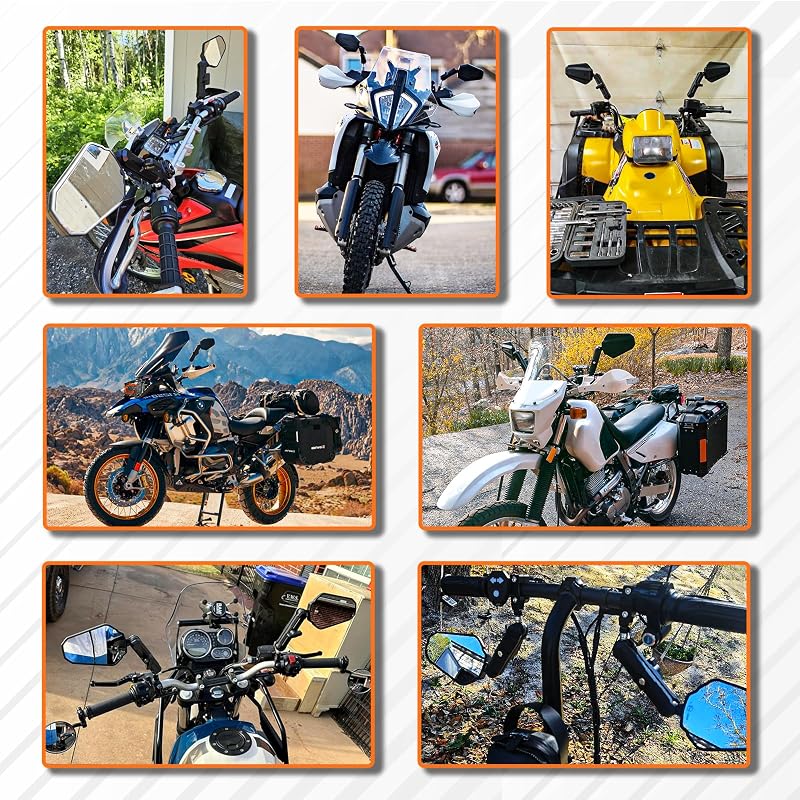 DREAMIZER Univerzális Motorkerékpár Visszapillantó Tükör 8-10mm Csavaros Rögzítéshez