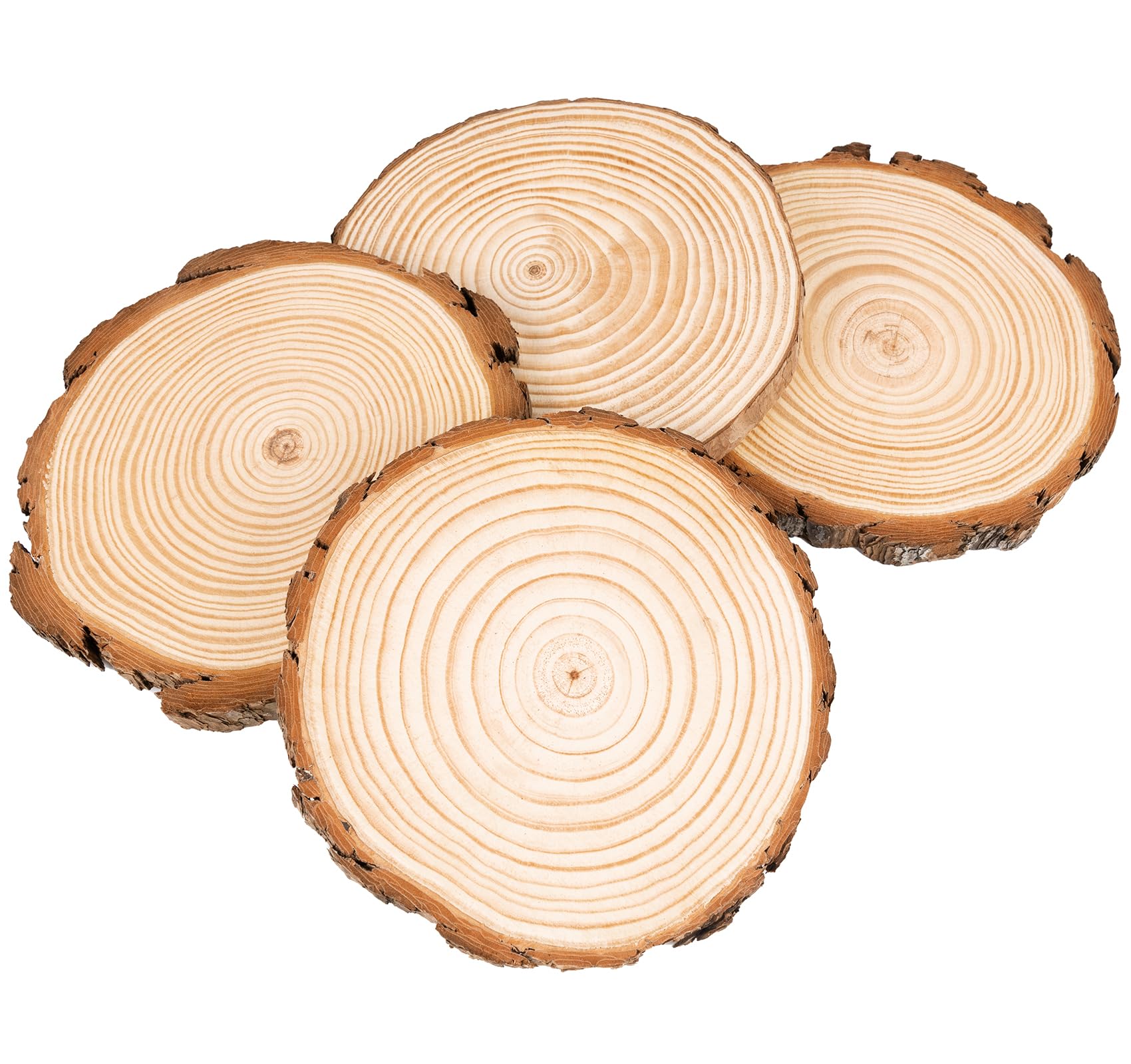 54er Bastel-Set Holzscheiben 20-22 cm,Ungebohrte Baumscheiben aus Echtholz mit Rinde, Vielseitige Rohlinge zum Bemalen,Bekleben&Verzieren,Perfekt für Kinderprojekte, Wohnzimmer Deko & Party-Deko
