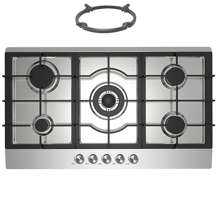 Buy Cookology GH905SS Kitchen Hob 90cm Builtin 5 Burner Gas Hob in