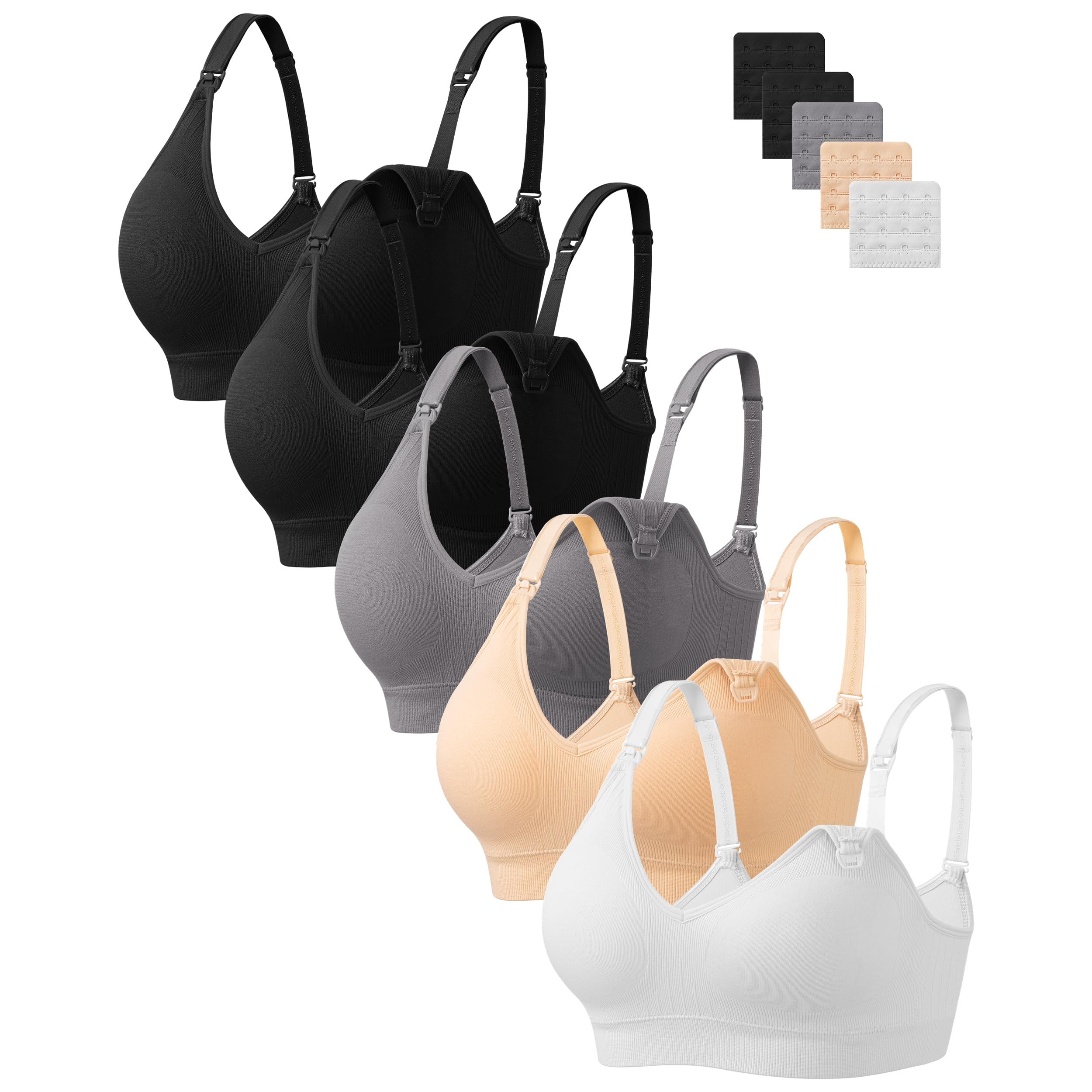 HBselect 5 PCS Reggiseno Allattamento per Donna, Collo a V Profondo