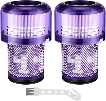 V12 Filter Replacements for Dyson V12 Detect Slim, Detect Slim Animal, Slim+ Cordless Vacuum and V12 Slim Absolute Vacuums, SV34, SV35 V12 Vacuum Cleaner Filter Replacement, Part No. 971517-01, 2 Pack