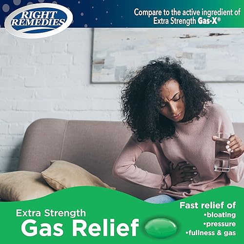 Vista 7 de Alivio de gas extra fuerte, 125 mg de simeticona (365 cápsulas blandas), alivio rápido del gas, hinchazón, plenitud, malestar doloroso, comparado