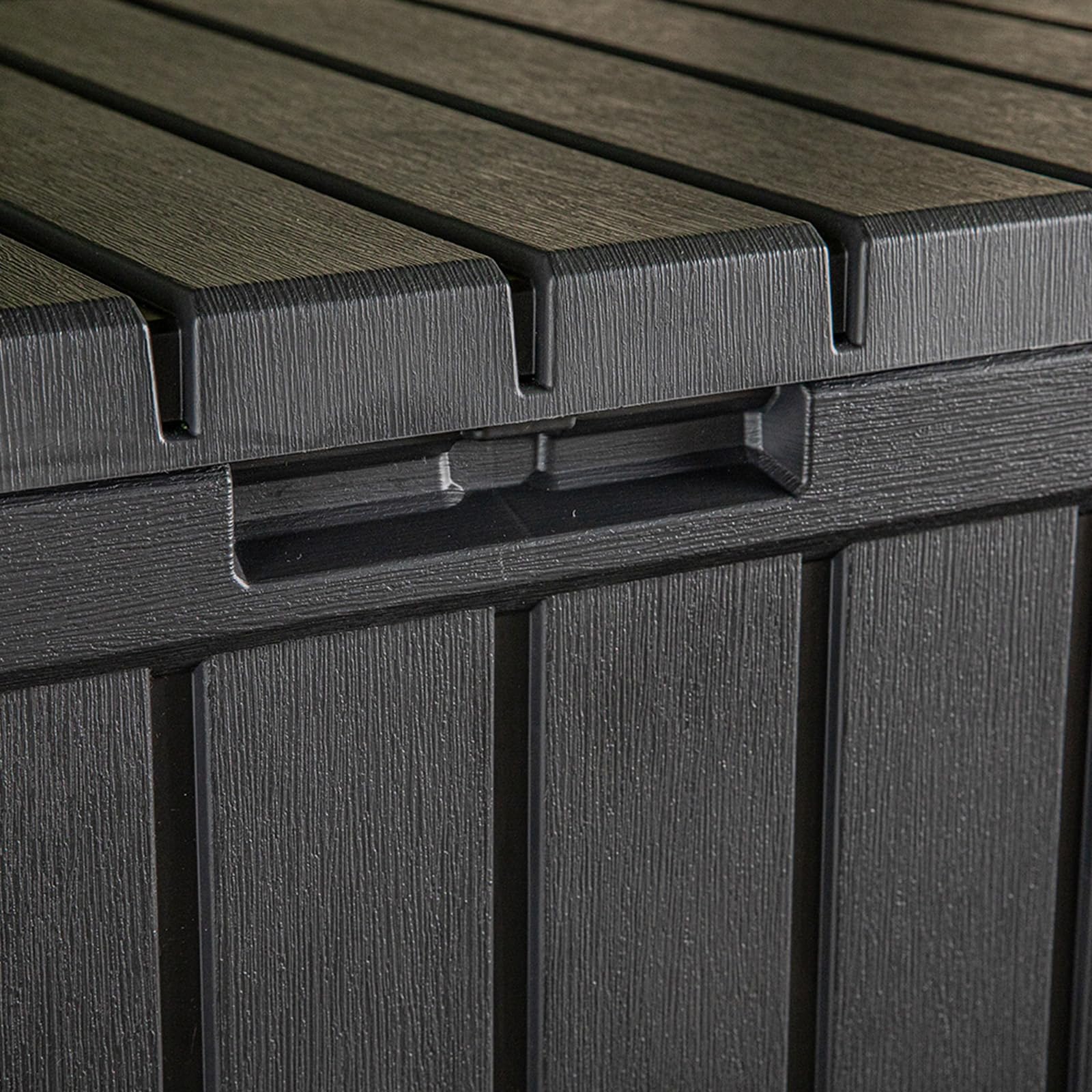 Koll Living Boîte de rangement de jardin Kentwood 350 litres Anthracite avec fonction siège