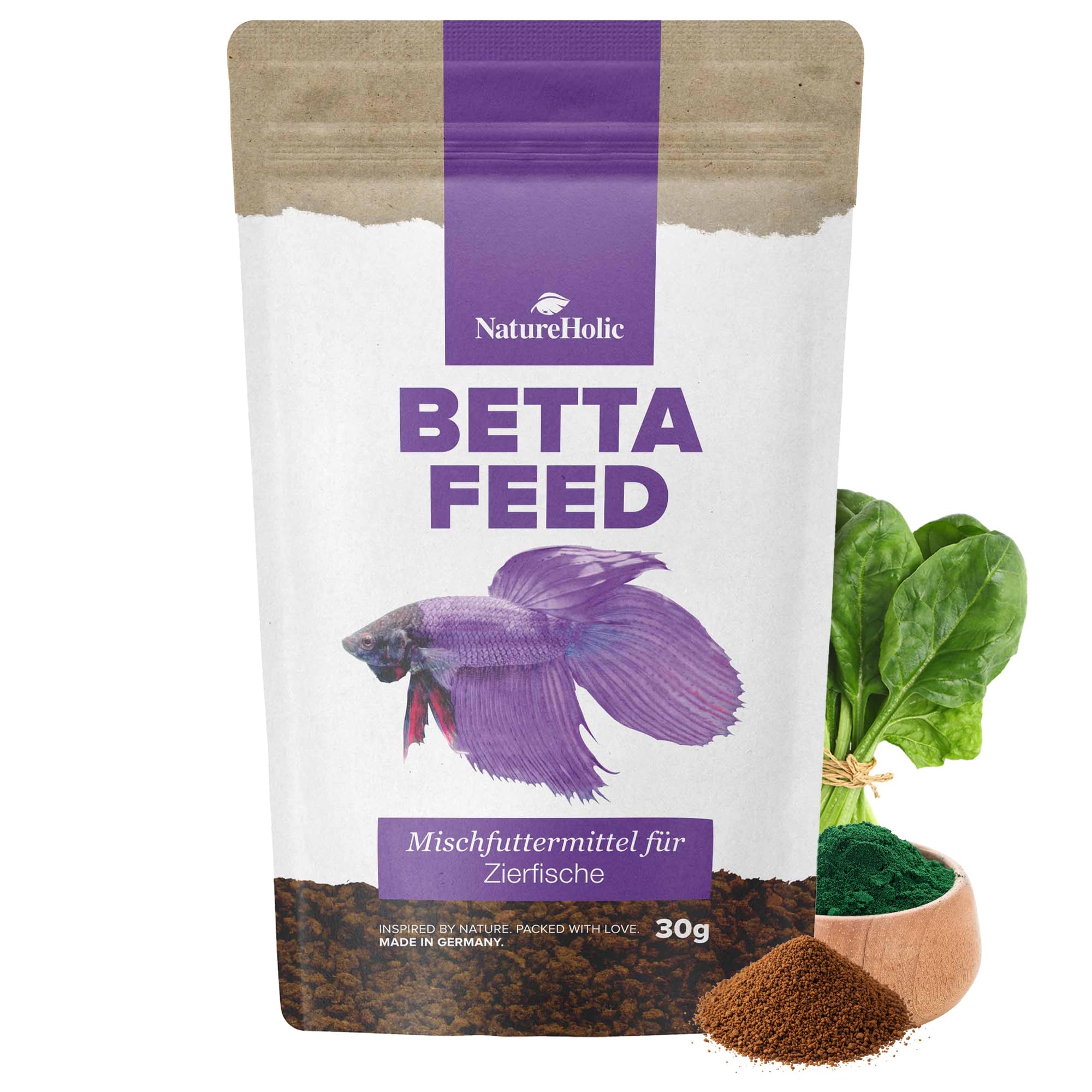 NatureHolic Bettafeed Softgranulat I Fischfutter Aquarium | Spezialfutter für Kampffische I mit allem, was Betta splendens brauchen I schonende Herstellung I Made in Germany I 50ml