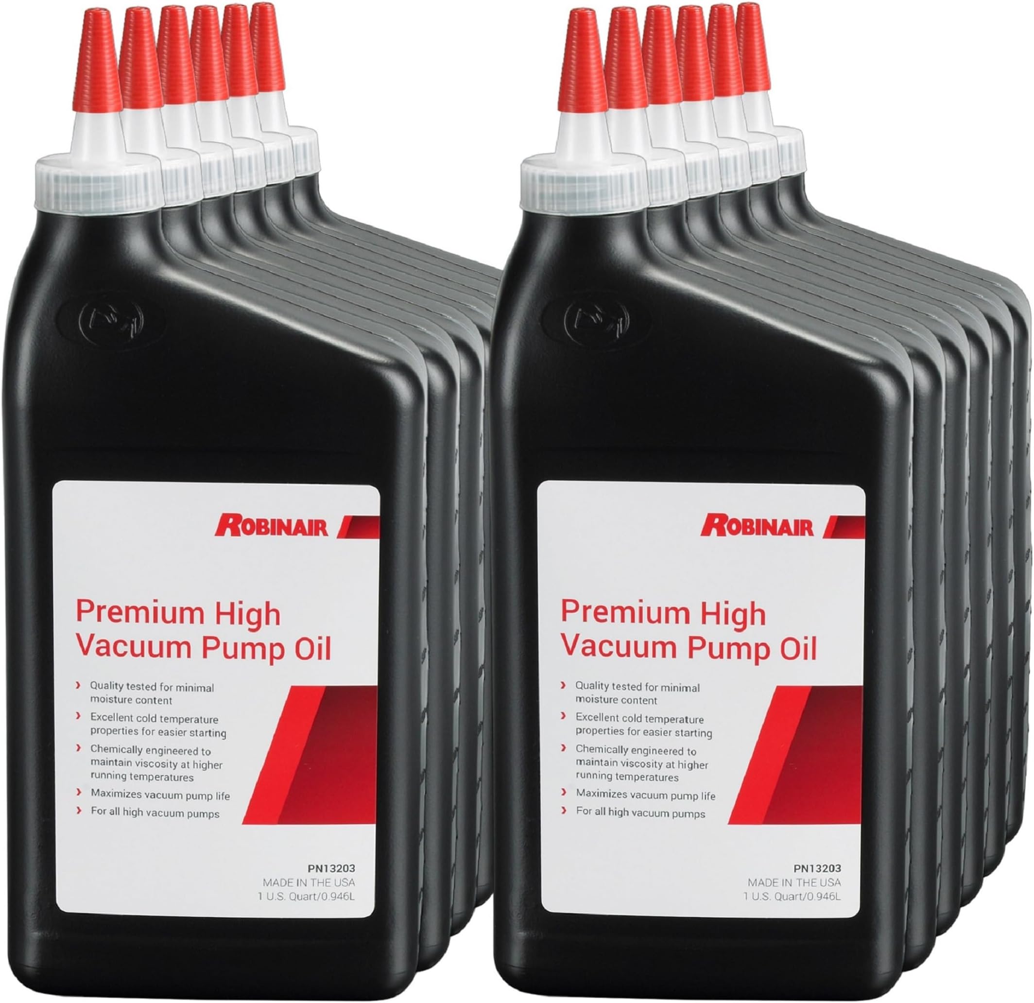 13203 Premium High Vacuum Pump Oil, Quart (12-Pack)