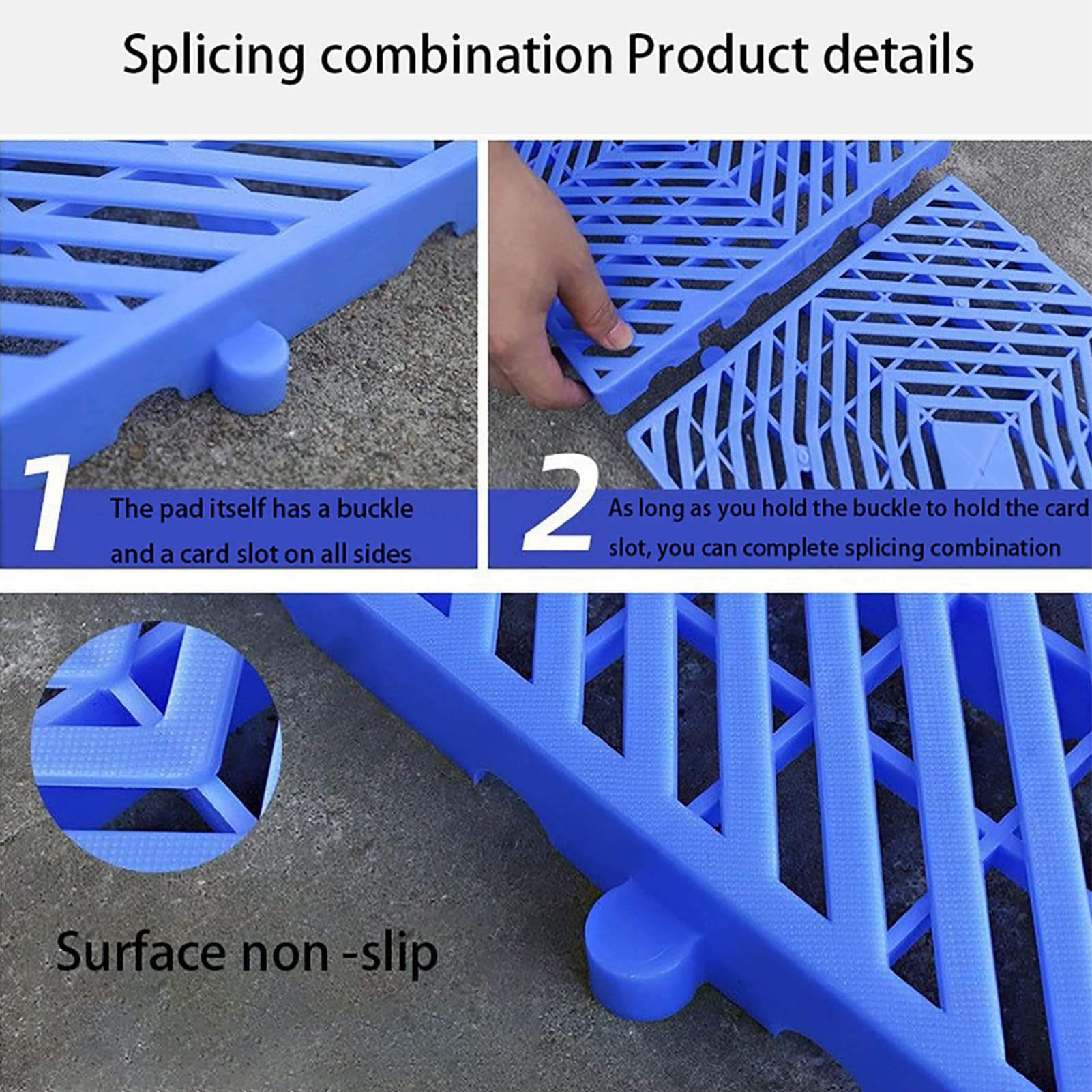 Plastikowa Paleta do Przechowywania W Piwnicy, 4 Szt Składanych Lekkich Palet Plastikowych, Wentylowana Mata Podłogowa z Palet, Wodoodporne Regały na Artykuły,Twill,11.8 * 23.6 * 1.18 in