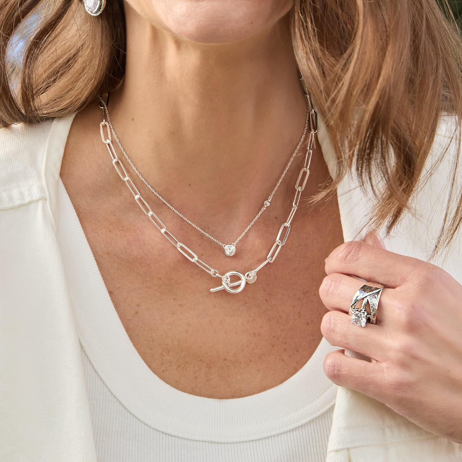 Silpada 'Marvel' Cubic Zirconia Necklace in Sterling Silver, 16" + 2" - Image 7