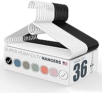Vista 78 de Neaties Perchas de ropa súper resistentes, paquete de 20 (24 unidades), fabricadas en los Estados Unidos, capacidad de 10 libras, perchas