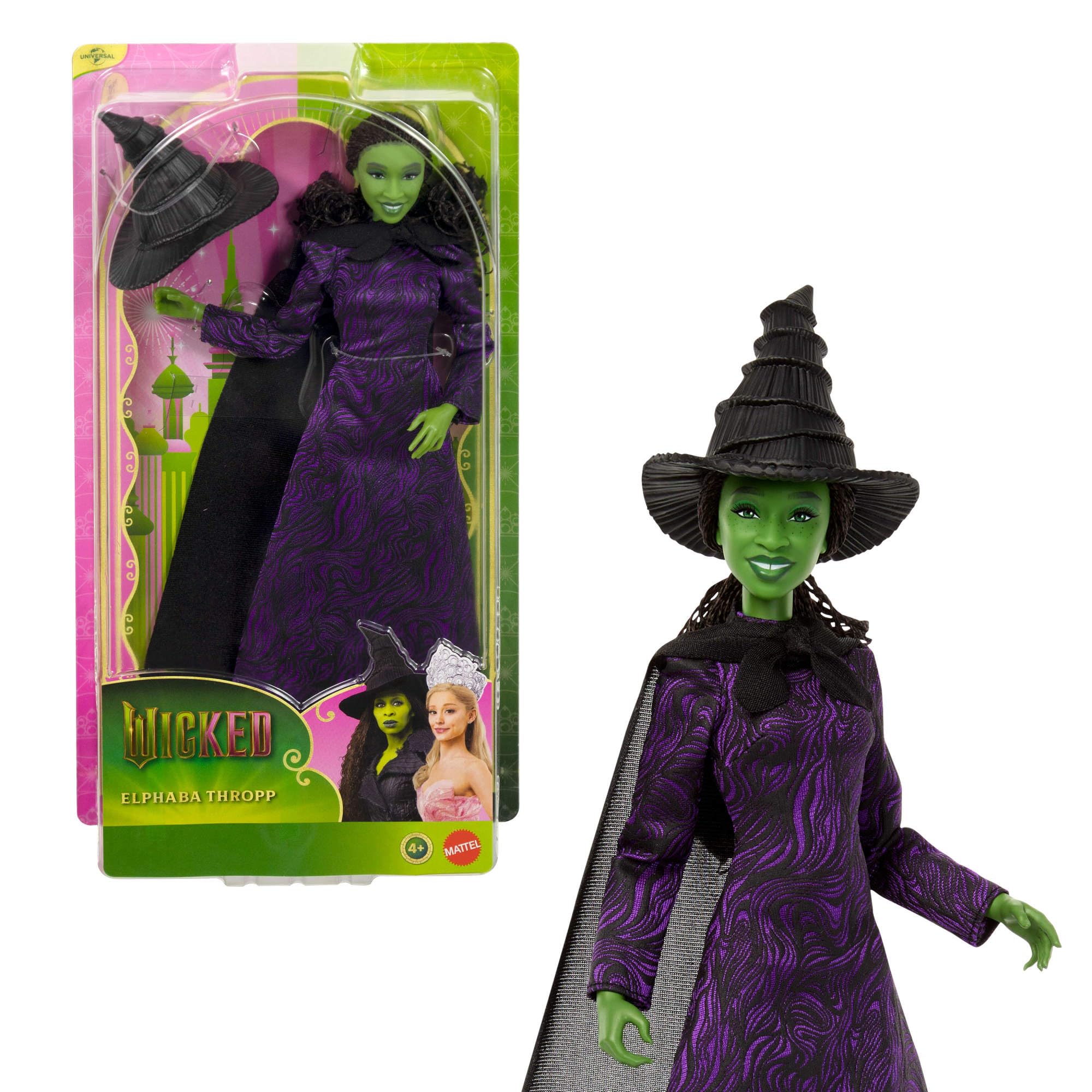 Mattel Universal Pictures Wicked Elphaba Thropp Modepuppe | Abnehmbares Outfit und 7 Gelenkpunkte, inspiriert vom Film, JMG23