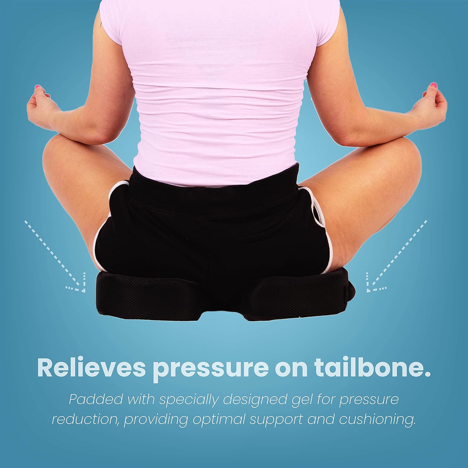 Memory Foam Seat Cushion | Gel Infused – Ventilated | Coccyx Cushion Office Chair Cushion | Tailbone Pain Relief Cushion - Lumbar Cushion : Health & Household