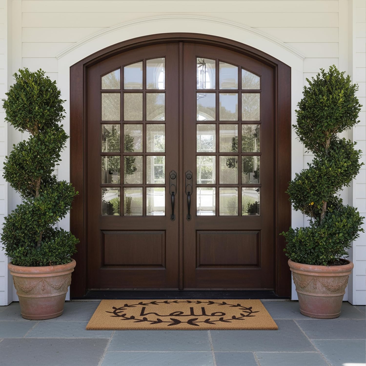 Calloway Mills 121813048 Calico Hello Doormat, 30" x 48", Natural/Black